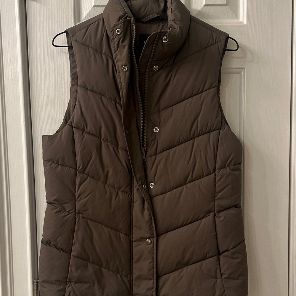 Taupe Quilted Puffer Vest